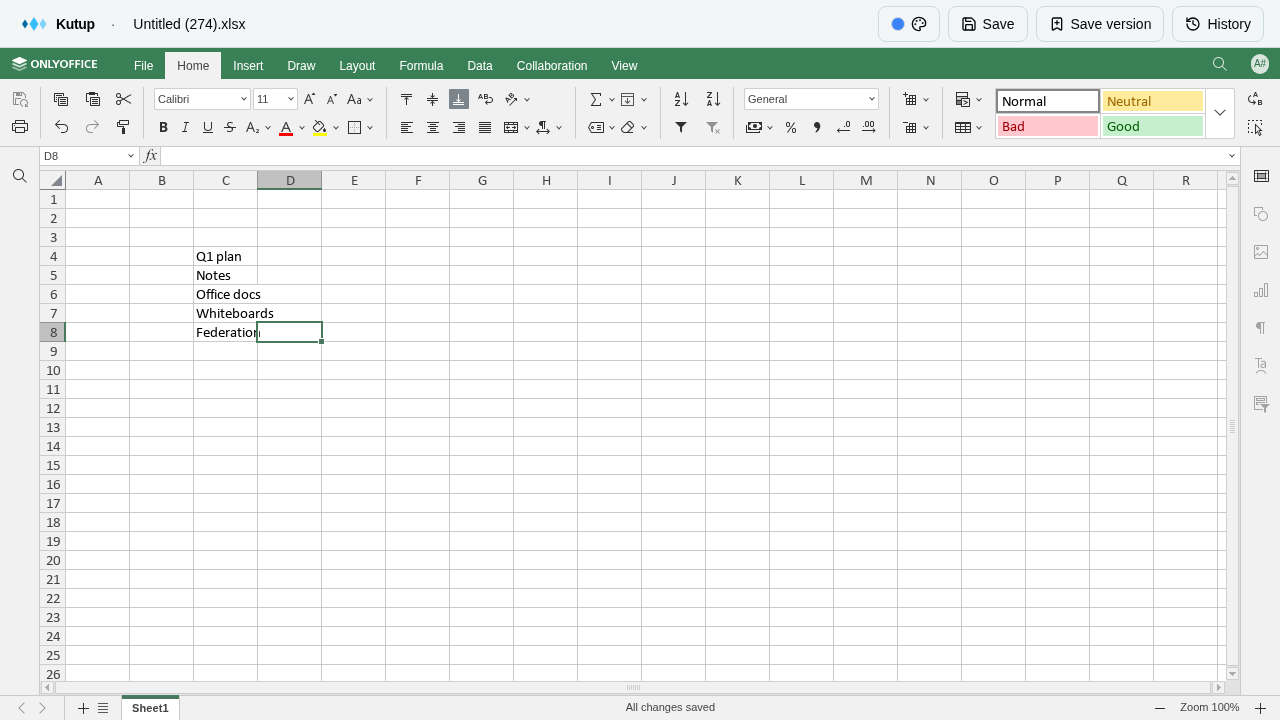 Spreadsheet editor with conditional formatting